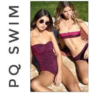 NWT Ruched Sparkle Garnet One Piece Swim Bathing Bikini Suit Small